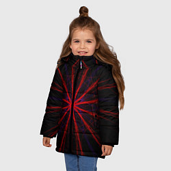 Куртка зимняя для девочки Красный эфир 3D - абстракция, цвет: 3D-черный — фото 2