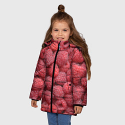 Куртка зимняя для девочки Малина - ягоды, цвет: 3D-красный — фото 2