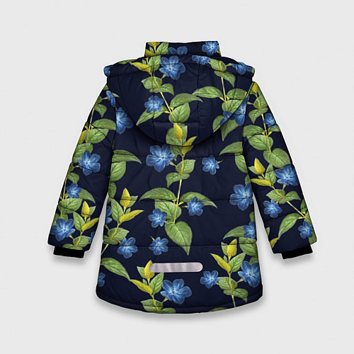 Зимняя куртка для девочки Цветы Барвинок / 3D-Красный – фото 2