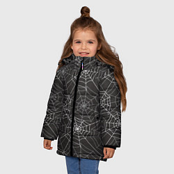 Куртка зимняя для девочки Паутинка паттерн, цвет: 3D-светло-серый — фото 2
