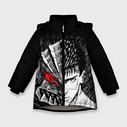 Куртка зимняя для девочки БЕРСЕРК ГАТС И ДОСПЕХИ, цвет: 3D-светло-серый
