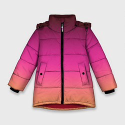 Куртка зимняя для девочки Оранжево-пурпурный градиент, цвет: 3D-красный