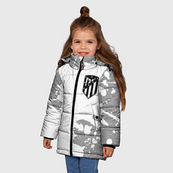Куртка зимняя для девочки Atletico Madrid Sport на темном фоне, цвет: 3D-черный — фото 2