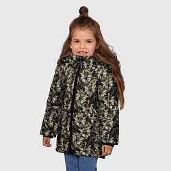 Куртка зимняя для девочки Бабочки black gold, цвет: 3D-красный — фото 2