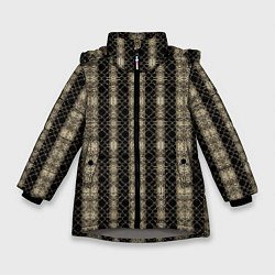 Куртка зимняя для девочки Классические текстуры - сетка, цвет: 3D-светло-серый