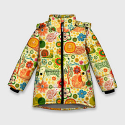 Куртка зимняя для девочки ANIMALS IN NATURE, цвет: 3D-светло-серый