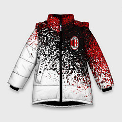 Куртка зимняя для девочки Ac milan краска, цвет: 3D-черный