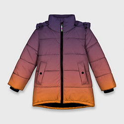Куртка зимняя для девочки Sunset Gradient, цвет: 3D-черный