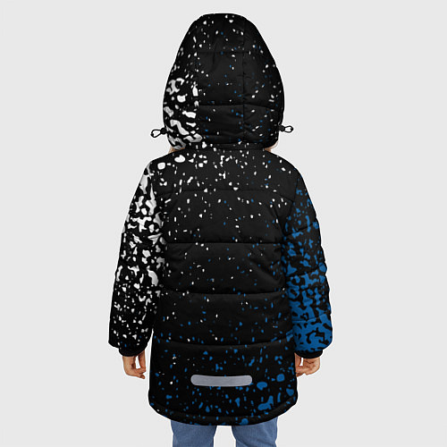 Зимняя куртка для девочки Psg брызги красок / 3D-Светло-серый – фото 4