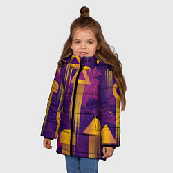Куртка зимняя для девочки Игровые геометрические фигуры, цвет: 3D-черный — фото 2