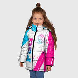 Куртка зимняя для девочки PSG Neon Gradient, цвет: 3D-черный — фото 2