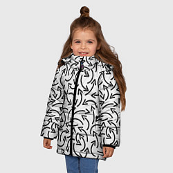 Куртка зимняя для девочки Закругленные Стрелки, цвет: 3D-светло-серый — фото 2