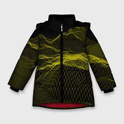 Куртка зимняя для девочки Каркасный Пейзаж Горы, цвет: 3D-красный