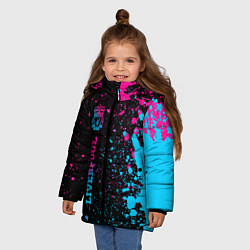 Куртка зимняя для девочки Liverpool Neon Gradient, цвет: 3D-черный — фото 2