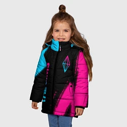 Куртка зимняя для девочки The Sims Neon Gradient, цвет: 3D-черный — фото 2