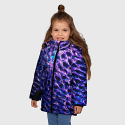 Куртка зимняя для девочки Световая живопись - абстракция, цвет: 3D-светло-серый — фото 2