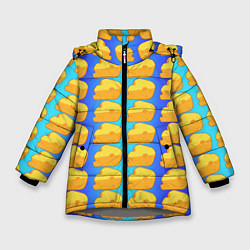 Куртка зимняя для девочки Сыр сыр сыр, цвет: 3D-светло-серый