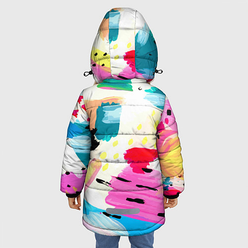 Зимняя куртка для девочки Всплески красок Лето / 3D-Светло-серый – фото 4