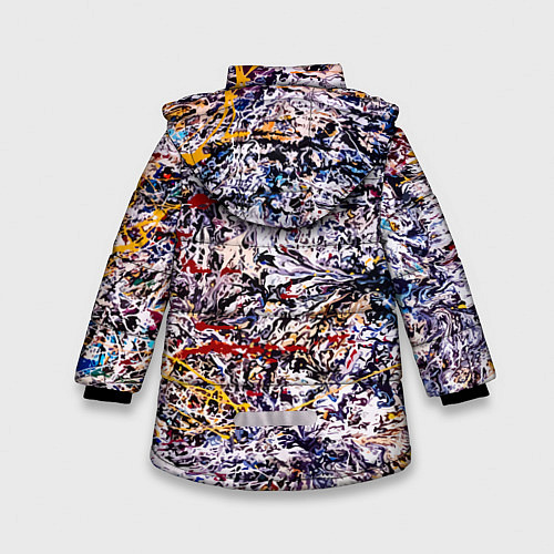 Зимняя куртка для девочки Холст забрызганный краской Fashion trend / 3D-Светло-серый – фото 2