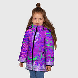 Куртка зимняя для девочки Славянская рубаха с разводами, цвет: 3D-черный — фото 2