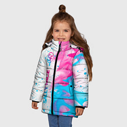 Куртка зимняя для девочки Sally Face Neon Gradient, цвет: 3D-черный — фото 2