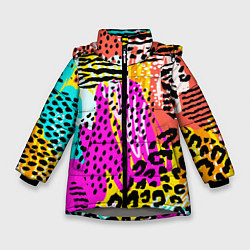 Куртка зимняя для девочки LEOPARD TEXTURE, цвет: 3D-светло-серый