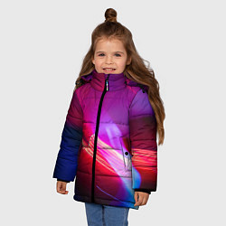 Куртка зимняя для девочки Неоновая палитра цветов - Красный, цвет: 3D-светло-серый — фото 2