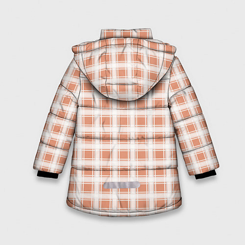 Зимняя куртка для девочки Light beige plaid fashionable checkered pattern / 3D-Красный – фото 2