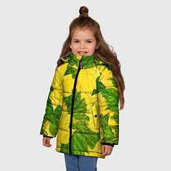 Куртка зимняя для девочки Осенние кленовые листья, цвет: 3D-красный — фото 2
