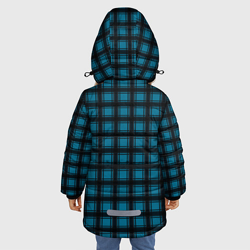 Зимняя куртка для девочки Black and blue plaid / 3D-Светло-серый – фото 4