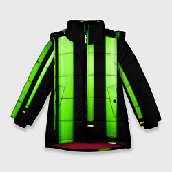 Зимняя куртка для девочки Абстрактные неоновые колбы с кислотой - Зелёный