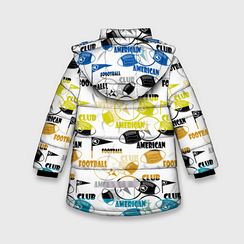 Зимняя куртка для девочки American football sports pattern / 3D-Светло-серый – фото 2