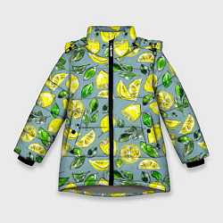 Зимняя куртка для девочки Порезанные лимоны - паттерн