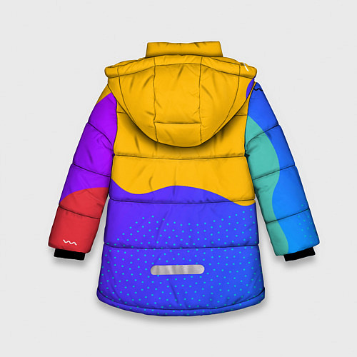 Зимняя куртка для девочки Яркие разноцветные пятна / 3D-Светло-серый – фото 2