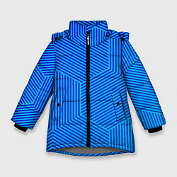 Зимняя куртка для девочки Blue geometry линии