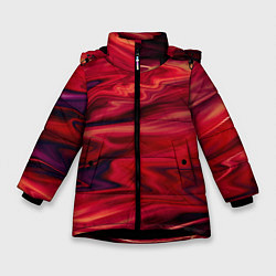 Зимняя куртка для девочки Красный абстрактный модный узор
