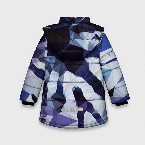 Зимняя куртка для девочки Лоу Поли Полигоны / 3D-Светло-серый – фото 2