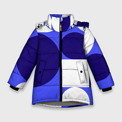 Зимняя куртка для девочки Абстрактный набор геометрических фигур - Синий фон