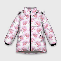 Зимняя куртка для девочки Нежные розы - паттерн