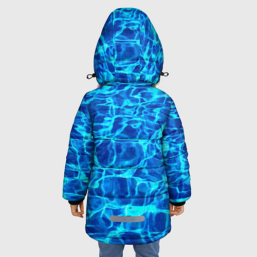 Зимняя куртка для девочки Текстура поверхности воды / 3D-Светло-серый – фото 4