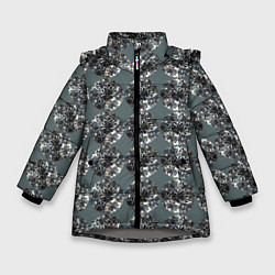 Куртка зимняя для девочки Бриллианты - текстура, цвет: 3D-светло-серый