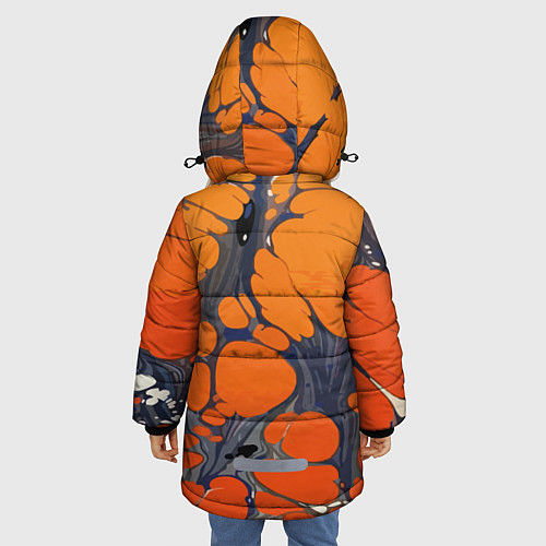 Зимняя куртка для девочки Лавовая паутина / 3D-Светло-серый – фото 4