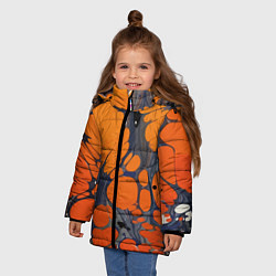 Куртка зимняя для девочки Лавовая паутина, цвет: 3D-светло-серый — фото 2