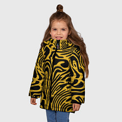 Куртка зимняя для девочки Имитация шкуры тигра - паттерн, цвет: 3D-красный — фото 2