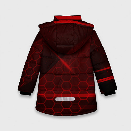 Зимняя куртка для девочки Ac milan Соты / 3D-Красный – фото 2