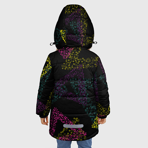 Зимняя куртка для девочки Кружки в треугольниках / 3D-Светло-серый – фото 4