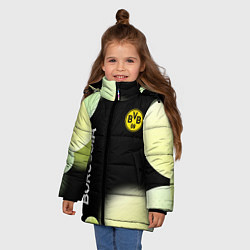 Куртка зимняя для девочки Боруссия Абстракция, цвет: 3D-красный — фото 2
