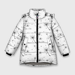 Куртка зимняя для девочки Make a Wish паттерн, цвет: 3D-светло-серый