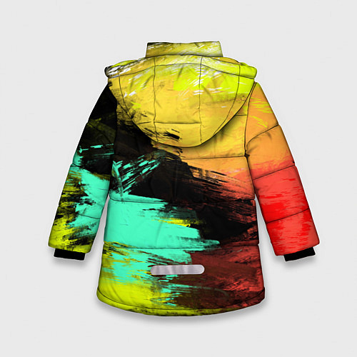 Зимняя куртка для девочки Яркий красочный гранж / 3D-Светло-серый – фото 2