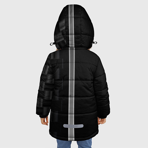 Зимняя куртка для девочки Peugeot карбон абстракция / 3D-Светло-серый – фото 4